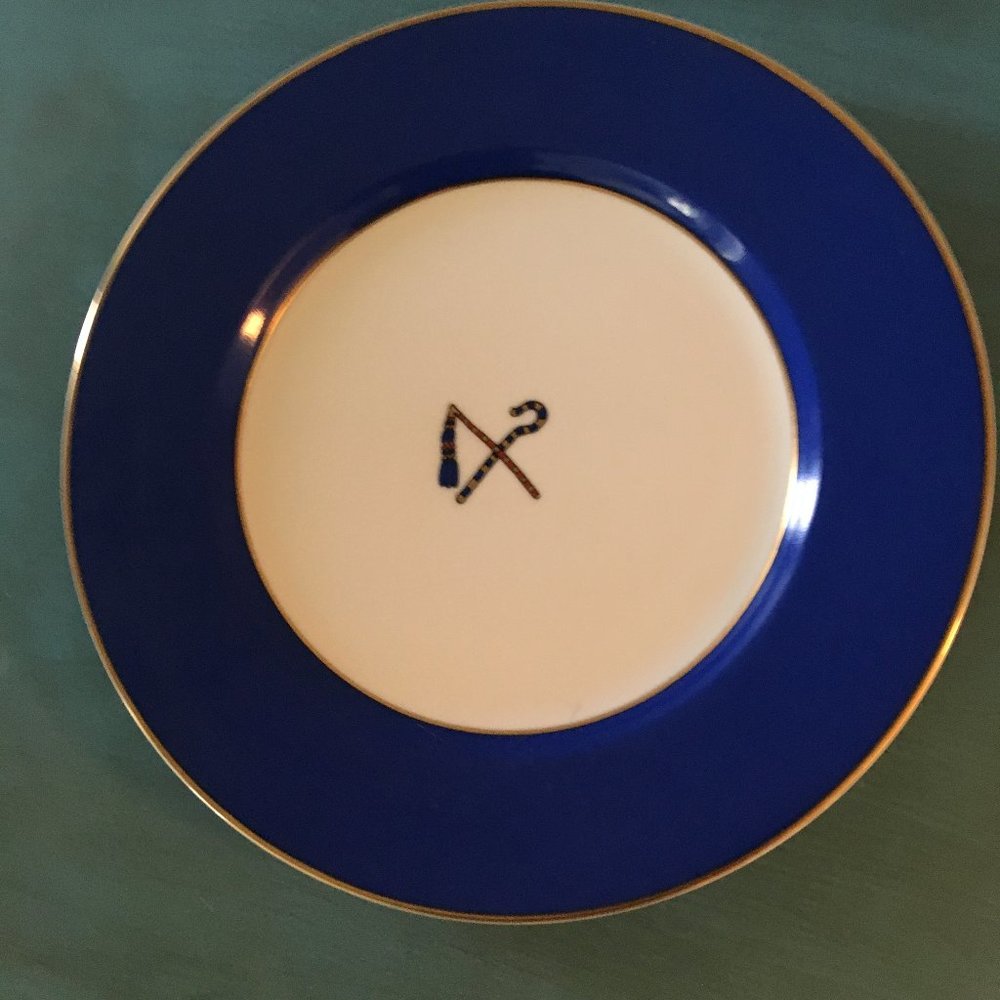 Fitz and Floyd Tutankhamen Blue 12" Egyptian Plate